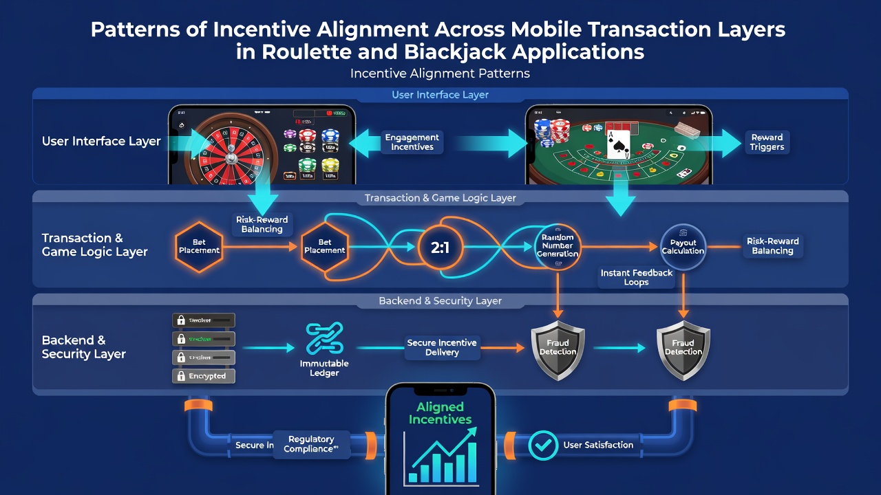 Detaillierte Ansicht der Incentive-Alignment in mobilen Roulette- und Blackjack-Transaktionen mit Fokus auf Sicherheitsprotokolle